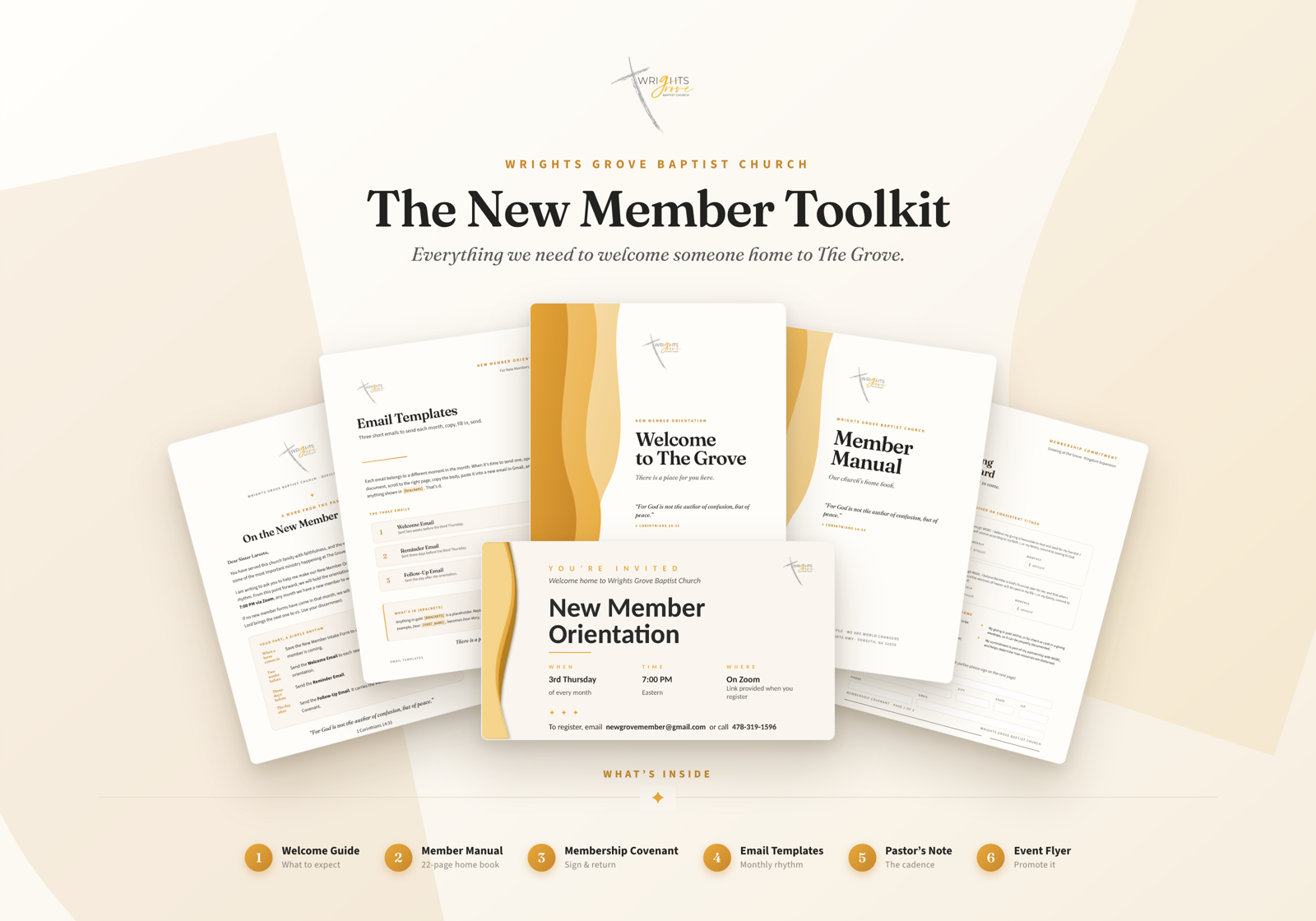 The New Member Toolkit: Welcome Guide, Member Manual, Membership Covenant, Email Templates, Pastor's Note, and Event Flyer